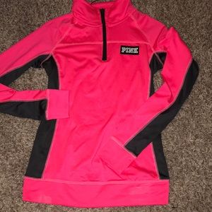 Pink and gray half zip